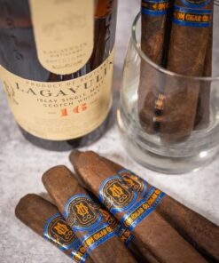 Essential Blend No. 4 box-pressed cigar laid out for cigar comparison at O.M. Cigars
