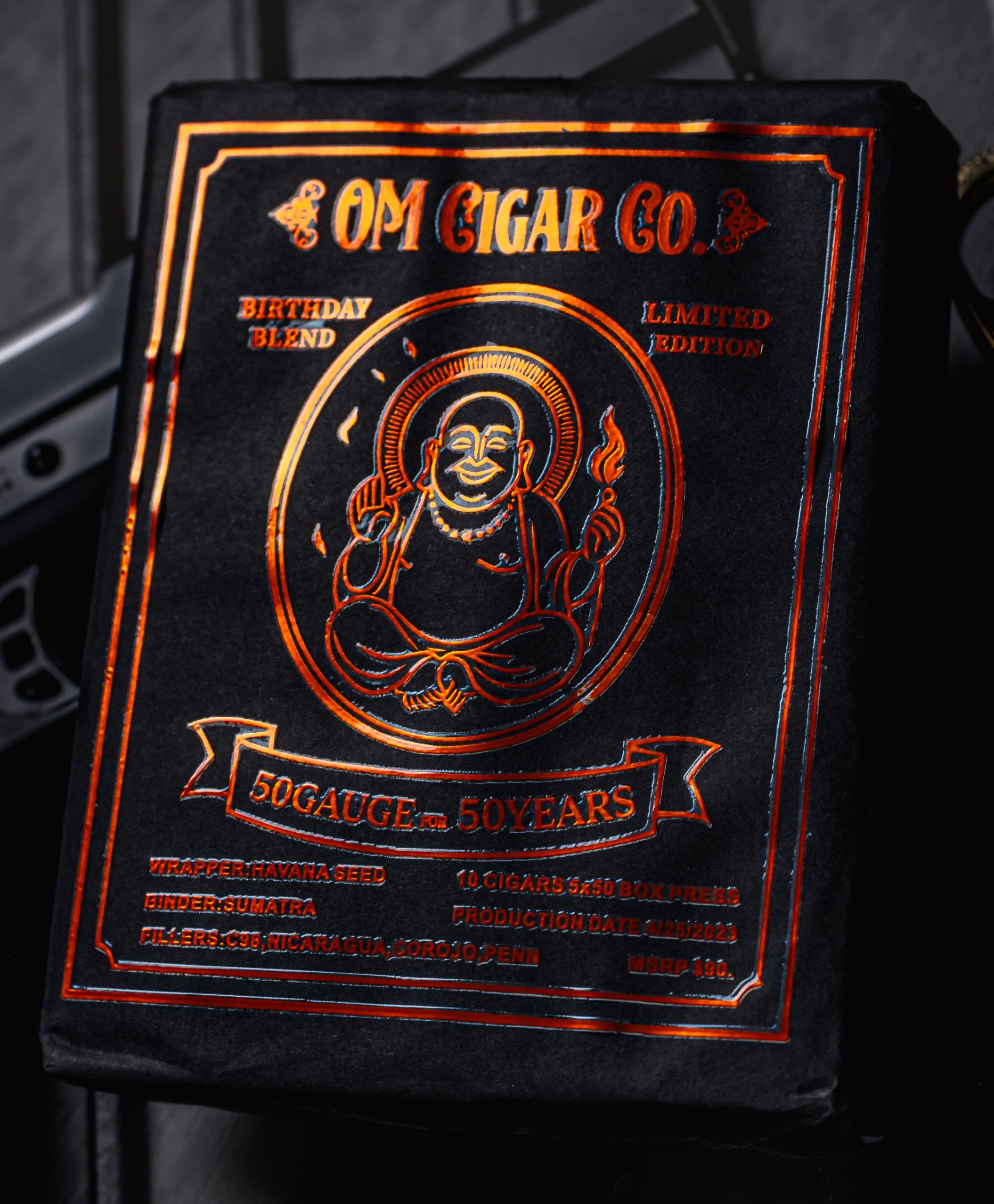 Milestone 50th Birthday Cigar – A One Time Collector’s Edition | O.M. Milestone 50th Birthday Cigar – A One Time Collector’s Edition shown in an O.M. Cigars image